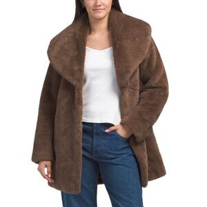 VIA SPIGA Mink Cozy Faux Fur Coat